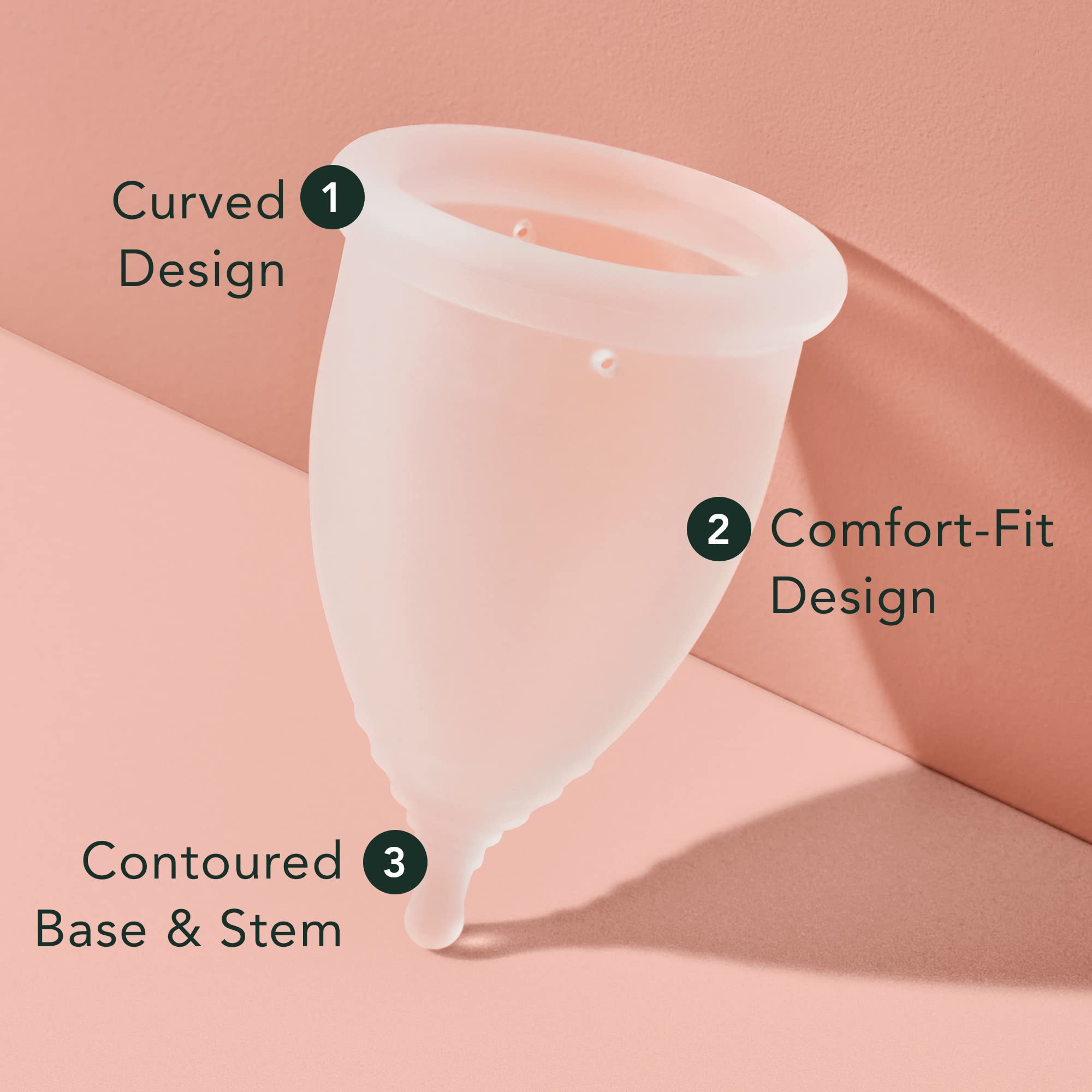 Rael Period Cup, Soft Reusable Menstrual Cups for Women - Medical-Grade Silicone, Period Cups